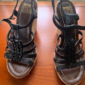 Black wedge sandal